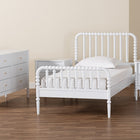 Baxton Studio Lucera Mid-Century White Twin Size 4-Piece Bobbin Bedroom Set