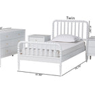 Baxton Studio Lucera Mid-Century White Twin Size 4-Piece Bobbin Bedroom Set