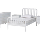 Baxton Studio Lucera Mid-Century White Twin Size 4-Piece Bobbin Bedroom Set