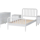 Baxton Studio Lucera Mid-Century White Twin Size 4-Piece Bobbin Bedroom Set