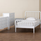 Baxton Studio Lucera Mid-Century White Twin Size 5-Piece Bobbin Bedroom Set