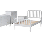 Baxton Studio Lucera Mid-Century White Twin Size 5-Piece Bobbin Bedroom Set