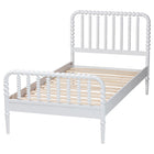 Baxton Studio Lucera Mid-Century White Twin Size Bobbin Bed