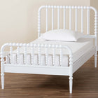 Baxton Studio Lucera Mid-Century White Twin Size Bobbin Bed