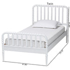 Baxton Studio Lucera Mid-Century White Twin Size Bobbin Bed