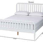 Baxton Studio Lucera Mid-Century White Queen Size Bobbin Bed