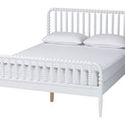 Baxton Studio Lucera Mid-Century White Queen Size Bobbin Bed