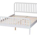 Baxton Studio Lucera Mid-Century White Queen Size Bobbin Bed