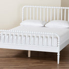 Baxton Studio Lucera Mid-Century White Queen Size Bobbin Bed