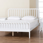 Baxton Studio Lucera Mid-Century White Queen Size 3-Piece Bobbin Bedroom Set