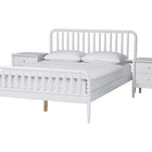Baxton Studio Lucera Mid-Century White Queen Size 3-Piece Bobbin Bedroom Set