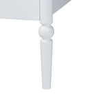 Baxton Studio Lucera Mid-Century White Queen Size 3-Piece Bobbin Bedroom Set
