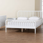 Baxton Studio Lucera Mid-Century White Queen Size 4-Piece Bobbin Bedroom Set