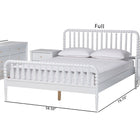 Baxton Studio Lucera Mid-Century White Queen Size 4-Piece Bobbin Bedroom Set
