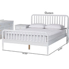 Baxton Studio Lucera Mid-Century White Queen Size 4-Piece Bobbin Bedroom Set