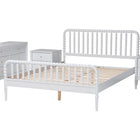 Baxton Studio Lucera Mid-Century White Queen Size 4-Piece Bobbin Bedroom Set