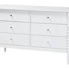 Baxton Studio Lucera Mid-Century White Queen Size 4-Piece Bobbin Bedroom Set