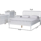 Baxton Studio Lucera Mid-Century White Queen Size 5-Piece Bobbin Bedroom Set