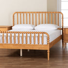Baxton Studio Lucera Mid-Century Oak Brown Queen Size 3-Piece Bobbin Bedroom Set