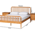 Baxton Studio Lucera Mid-Century Oak Brown Queen Size 3-Piece Bobbin Bedroom Set