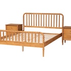 Baxton Studio Lucera Mid-Century Oak Brown Queen Size 3-Piece Bobbin Bedroom Set