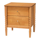 Baxton Studio Lucera Mid-Century Oak Brown Queen Size 3-Piece Bobbin Bedroom Set