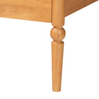Baxton Studio Lucera Mid-Century Oak Brown Queen Size 4-Piece Bobbin Bedroom Set