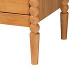 Baxton Studio Lucera Mid-Century Oak Brown Queen Size 5-Piece Bobbin Bedroom Set