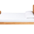 Baxton Studio Lucera Mid-Century Oak Brown Queen Size Bobbin Bed