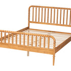 Baxton Studio Lucera Mid-Century Oak Brown Queen Size Bobbin Bed