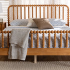 Baxton Studio Lucera Mid-Century Oak Brown Queen Size Bobbin Bed