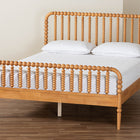 Baxton Studio Lucera Mid-Century Oak Brown Queen Size Bobbin Bed