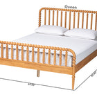 Baxton Studio Lucera Mid-Century Oak Brown Queen Size Bobbin Bed