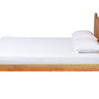 Baxton Studio Malaya Modern Oak Brown Wood Queen Platform Bed with Scalloped Edges