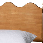 Baxton Studio Malaya Modern Oak Brown Wood Queen Platform Bed with Scalloped Edges