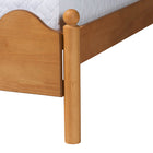 Baxton Studio Malaya Modern Oak Brown Wood Queen Platform Bed with Scalloped Edges