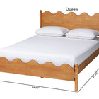 Baxton Studio Malaya Modern Oak Brown Wood Queen Platform Bed with Scalloped Edges