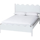 Baxton Studio Malaya Modern White Wood Full Platform Bed with Scalloped Edges