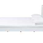 Baxton Studio Malaya Modern White Wood Full Platform Bed with Scalloped Edges