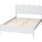 Baxton Studio Malaya Modern White Wood Full Platform Bed with Scalloped Edges