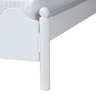 Baxton Studio Malaya Modern White Wood Full Platform Bed with Scalloped Edges