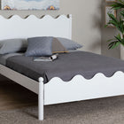 Baxton Studio Malaya Modern White Wood Full Platform Bed with Scalloped Edges
