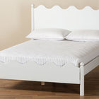 Baxton Studio Malaya Modern White Wood Full Platform Bed with Scalloped Edges