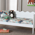 Baxton Studio Malaya Modern White Wood Full Daybed with Scalloped Edges