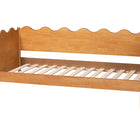Baxton Studio Malaya Modern Oak Brown Wood Twin Daybed with Scalloped Edges