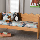 Baxton Studio Malaya Modern Oak Brown Wood Twin Daybed with Scalloped Edges