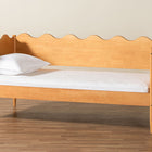 Baxton Studio Malaya Modern Oak Brown Wood Full Daybed with Scalloped Edges