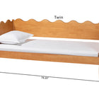 Baxton Studio Malaya Modern Oak Brown Wood Twin Daybed with Scalloped Edges