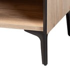 Baxton Studio Malcolm Mid-Century Modern Oak Brown Wood Shoe Cabinet with Flipper Doors
