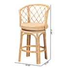 bali & pari Ayu Bohemian Light Honey Rattan Swivel Counter Stool
